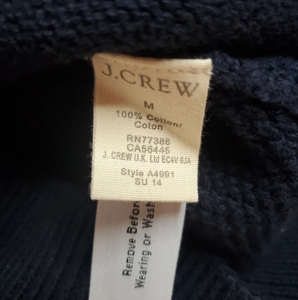 J.Crew Men's Navy Blue Open Cardigan Size Medium
